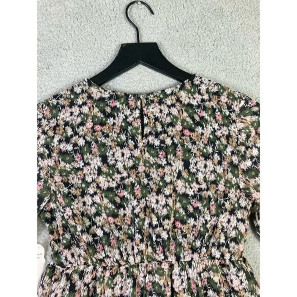 Girls Floral Dress‎ Size L Bell Sleeve Mini Multicolor Ruffle Casual Spring